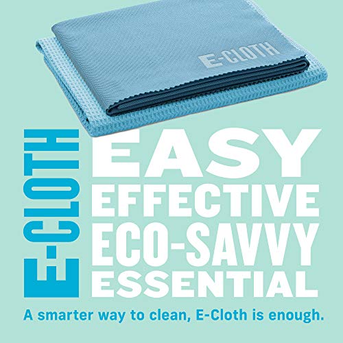 E-Cloth Microfiber Window Cleaning Cloth Kit - Glass Cleaning Cloth for Windows, Mirrors, Cars, Lenses, Eyeglasses, & More, Streak Free Clean, Machine Washable Reusable Towel - Alaskan Blue | Chemical-Free Cleaning - Reusable & Machine Washable Towel, Ver