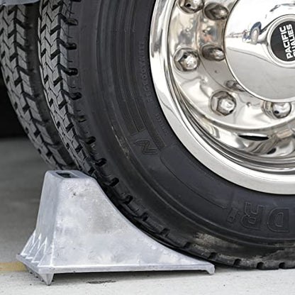 Buyers Products WC1267 Aluminum Wheel Chock 6.25 x 12.25 x 7 Inch with Steep Slope Design and Rugged Teeth for Stability, 55,000 lb Capacity, Lightweight Chock for Trucks Trailers and Equipment