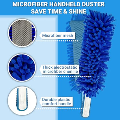 72" Car Wash Brush with Long Handle, On/Off Switch for Car RV Truck Boat Washing Brush, Complete Cleaning Kit with Car Wash Mop Windshield Squeegee Multifunctional Wash Brush - style: 72" Car Wash Brush Set