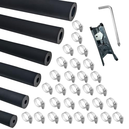 Unicaravan Silicone Vacuum Hose 10FT ID 1/4" (6mm), Wall Thickness 4mm,Matte Black Tubing, With 10PCS Clamps, Tube Cutter, screwdriver,Automotive Marine & Industrial Use - size: 6Size(1/8"~3/8")-3.3FT+30PCS Clamps+tube cutter