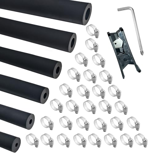 Unicaravan Silicone Vacuum Hose 10FT ID 1/4" (6mm), Wall Thickness 4mm,Matte Black Tubing, With 10PCS Clamps, Tube Cutter, screwdriver,Automotive Marine & Industrial Use - size: 6Size(1/8"~3/8")-3.3FT+30PCS Clamps+tube cutter