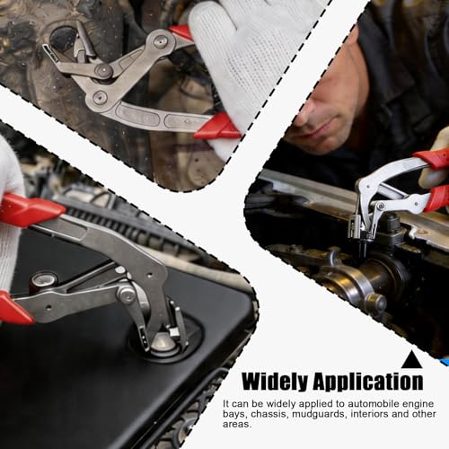 Car Clip Pliers, 4-in-1 Car Trim Removal Tool Kit with Clip Removal Pliers, 8in & 12in Fastener Tools, 20 Pcs Automotive Clips, 17-4 Stainless Steel, for Door Panel, Bumper, Fender Fastener Removal