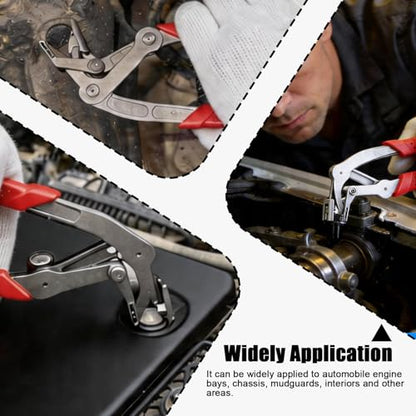 Car Clip Pliers, 4-in-1 Car Trim Removal Tool Kit with Clip Removal Pliers, 8in & 12in Fastener Tools, 20 Pcs Automotive Clips, 17-4 Stainless Steel, for Door Panel, Bumper, Fender Fastener Removal