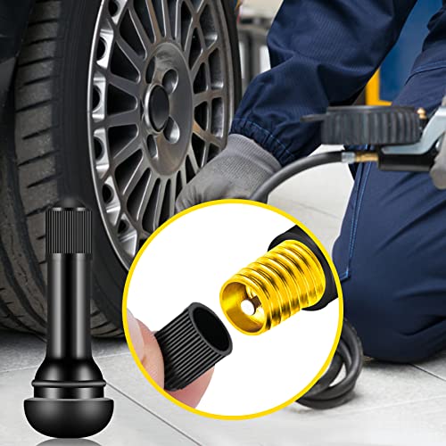 Tire Valve Stems Rubber Black Rubber Snap-in Valves,Tubeless Valve Stems Suit for 0.453 inch Rim Holes on Standard Vehicle Tires (150pcs（TR412-150pcs）) - size: 150pcs（TR412-150pcs）