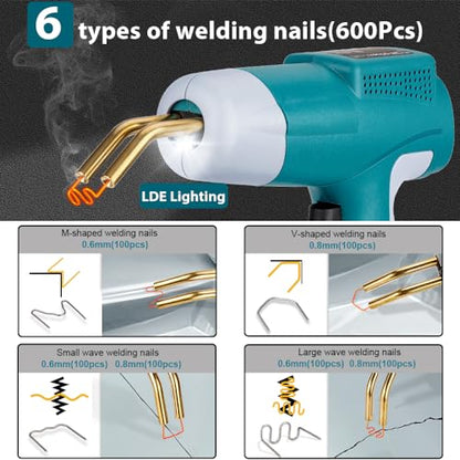 Choerinton Plastic Welder Compatible with Makita 18V Lithium Battery, with 600PCS Staples, Pure Copper Transformer, Rapid Heating, Plastic Welding Kit for Car Bumper, Dashboard & Repair(No Battery) - color: For Makita Battery