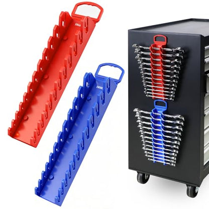 SWANLAKE 2-Piece Magnetic Wrench Organizer Toolbox Holder, SAE (1/4'' to 15/16''), Metric (6mm to 24mm) Ratchet Wrench Organizers, Total Hold 24 Slots Wrenches Holder for Tool Box - style: 24-Slot