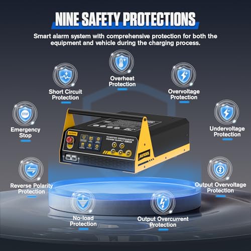 AUTOOL Flash Reprogramming Power Supply, Car Battery Charger with Battery Maintainer Jump Starter Mode, Adjustable Charging Current Voltage, for Lithium & Lead-Acid Battery, with Touchscreens