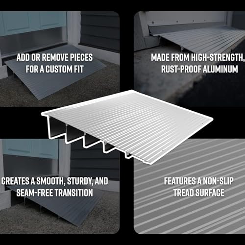 EZ-ACCESS Transitions 1” Portable Self Supporting Aluminum Modular Entry Ramp - size: 1 Inch