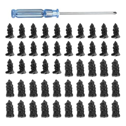 50 PCS Tire Repair Rubber Nail Kit, High-Hardness Rubber Puncture Repair Screws with Tool, Emergency Flat Tire Fix for Car Motorcycle Truck, Universal for Most Cars, Trucks, SUVs (Black) - size: 50 PCS