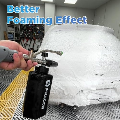 PWACCS Foam Cannon, 1.5 L Pressure Washer Gun with Dual Connector | 4000 PSI, Ideal for Driveways, SUVs & Detailing, Car Wash, Fits Most Pressure Washers with 1/4" Quick-connect - size: M22 14mm