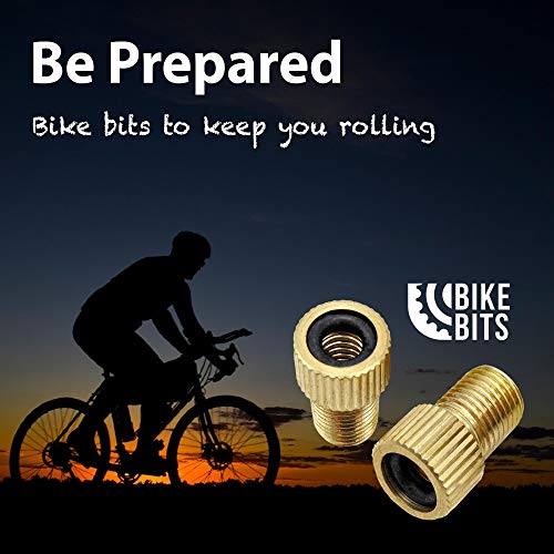 Brass Presta Valve Adapter - Convert Presta to Schrader - Inflate Tire Using Standard Pump or Air Compressor (4 Pack)