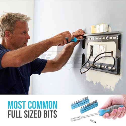 Hi-Spec Household Starter Tool Set with Carry Toolbox for Dorms, Blue | 38pc, socket and wrench coverage, roadside fixes, organized box, garage maintenance help, bike and vehicle tasks, quick setup - color: Blue