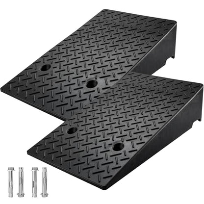 2 Pack Rubber Curb Ramps Driveway ramp, 7.1" H,19.7" L,31.5" W, Heavy Loading (7714LB)/3.5Ton Capacity, shed, Threshold, Motorcycle, Loading, Bikes, Wheelchairs Ramps - size: 7.1" Rise