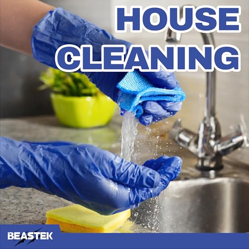 Beastek Nitrile Exam Gloves, 4.0 Mil 100 Pcs, Powder-Free Latex-Free Medical Cooking Food-Safe Disposable Gloves, Blue Violet - color: X-large (Blue Violet)