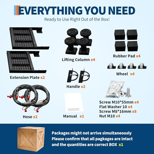 Garvee Portable Car Lift, 7,000 LBS Capacity, 26.8" Max. Height, Heavy-Duty Carbon Steel Truck Lift with 120V Power Unit