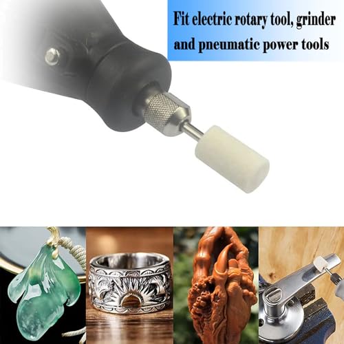 24 Pcs Wool Felt Polishing Bits - 3/32'' Shank Wool Felt Buffing Polishing Kits for Rotary Tools Includes Dremel