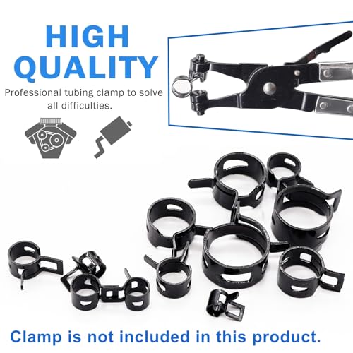Tnisesm 140 Pcs 12Values 6-22mm Spring Hose Clamp Assortment Kits Silicone Vacuum Hose Action Low Pressure Air Clip Clamp Hoses Clamps sleeving(Black) - size: 140Pcs-12 Sizes-BK