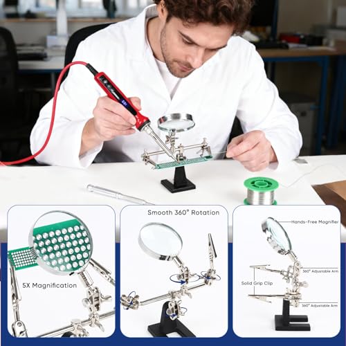 Soldering Iron Kit, 120W Soldering Tools with LCD Digital Display, 180°-500°C / 356°-932°F Adjustable Temperature, Auto Sleep, 907 Series Tips, for Electronics Repair, Jewelry, DIY Projects