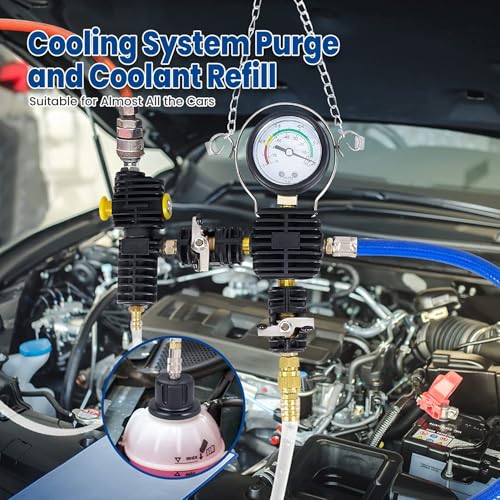 28PC Radiator Coolant Pressure Tester Kit, Cooling System Pressure Leak Tester, Coolant Vacuum Refill Tool