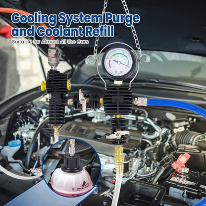 28PC Radiator Coolant Pressure Tester Kit, Cooling System Pressure Leak Tester, Coolant Vacuum Refill Tool