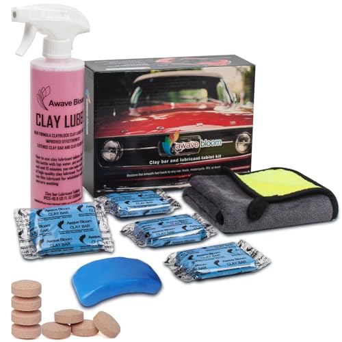 Car Clay Bars Auto Detailing 400g and Clay bar Lubricant Tablets 8 Pack(1pcs=16 oz) Clay bar kit,Include Portable Spray Bottle and Micro Fiber Towel,for Car Detailing Damage Free Cleaning - color: 4 Bar+Lubricant Tablets 8 Pack(Blue), size: 4ClayBars+8Lub