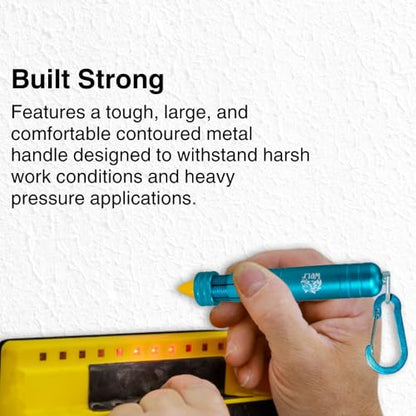 WOLF Metal Lumber Keel Crayon Holder | ½’’ Round or Hexagonal | Kio | Ambidextrous & Contoured Grip Handle | Construction Carpenter - color: Blue