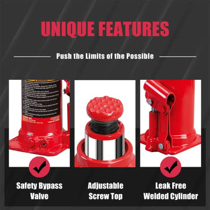 Big Red Hydraulic Bottle Jack with Carrying Case, 20 Ton (40,000 lb) Capacity,T92007S - size: 20 Ton (40,000 lbs), style: With Storage case