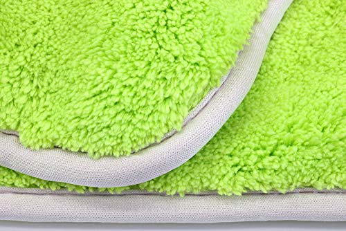 Autofiber [Double Flip] Microfiber Rinseless Wash Towel 8"x8" Blue - 3 Pack (Green) - color: Green