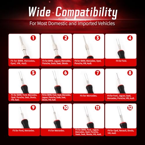 23PCS Universal Terminal Release Kit, Wire Connector Removal Pin Electrical Terminal Removal for Most American Domestic and Imported Vehicles - size: 23PCS