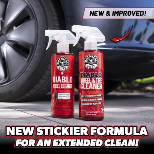 Chemical Guys, Sprayable Diablo Wheel Cleaner for All Rim Finishes, 32 oz | pH-balanced spray lifts brake dust and road grime from wheels, rims and tires, safe on all wheel finishes - style: Sprayable 32 oz