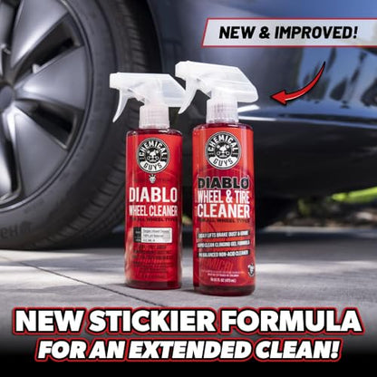 Chemical Guys, Sprayable Diablo Wheel Cleaner for All Rim Finishes, 32 oz | pH-balanced spray lifts brake dust and road grime from wheels, rims and tires, safe on all wheel finishes - style: Sprayable 32 oz