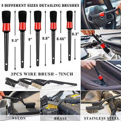 39Pcs Car Cleaning Wash Kit Interior Detailing Cleaner Kit with High Power Handheld Vacuum, Brush Set, Windshield Tool, Duster, Towels, Tire Brush, Complete Car Care Tools, Blue - color: Blue, size: 39Pcs