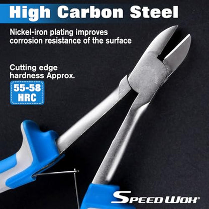 SPEEDWOX Long Reach Diagonal Pliers 6 Inches Wire Cutting Pliers | High Leverage Reduce Efforts, Slim Plastic Nippers, Precision Side Cutting Micro Wire Cutters, Hard to Reach Narrow Spaces - style: Diagonal Pliers