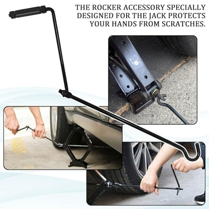Car Jack Handle Scissor Jack Handle Replacement Car Lift Wrench Efficient Repair Tool Auto Universal Metal Tire Wheel Scissor Quick Lift Lug Handles Wrench for Cars Truck SUV Accessories