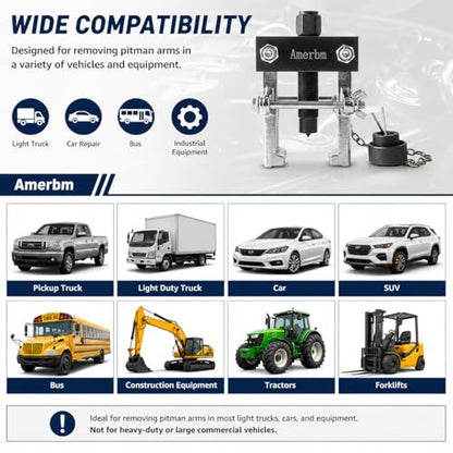 Heavy Duty Pitman Arm Puller with Adjustable Jaws 1/2 Inch Drive, Non-Slip Pitman Arm Removal Tool Fit for Dodge Ram 2500 3500 Cummins, Ford F250 F350, Chevy Silverado, Replace OEM 27170