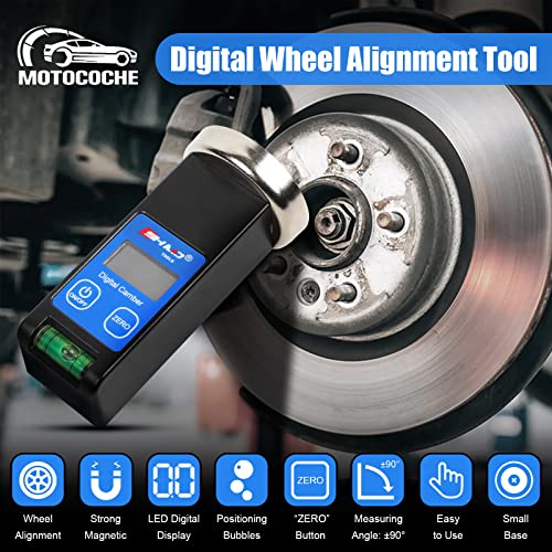 Digital Magnetic Camber Gauge Wheel Alignment Tool | -90°~+90° Precise Read, Digital Display, Bubble Level & Reset Key, Universal for Car SUV RV Truck Auto Maintenance