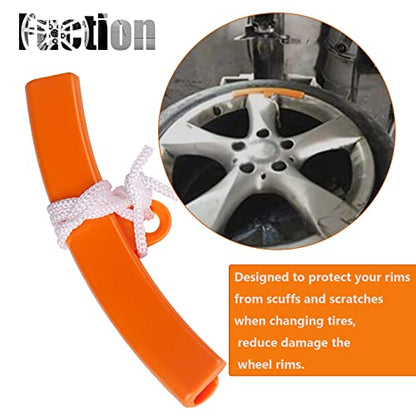 Tire Spoons Lever Motorcycle Dirt Bike Lawn Mower Tire Changing Tools with Bag 1x14.5 inch 2x11 inch Tire Irons 3X Rim Protectors,Valve Tool,Valve Cap - color: red+orange