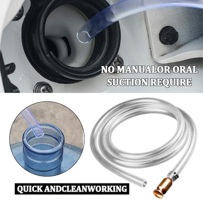 Car Gas Siphone Hose Pump, 9.84FT Vehicle Fuel Gasoline Water Transfer Shaker Siphon, Safety Self-Priming Multi-Purpose Auto Fuel Trasnfer Hose Tube, Universal for Vehicles - size: 9.84 Ft