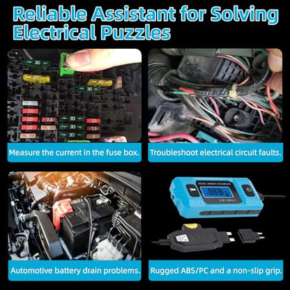 CNBJ-611 Automotive Circuit Fault Probe Tester, 0.01A~19.99A Portable High-Precision Fuse Tester Automotive Tool, with Led Display & Front Lighting, Probador De Relay Automotriz, Max 48v