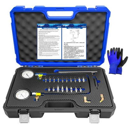 Brake Pressure Tester, Universal Brake Pressure Gauge, 0-3500PSI ABS Hydraulic Oil Pressure Gauge Kit, Brake System Test Diagnostic Tool for Gasoline Car