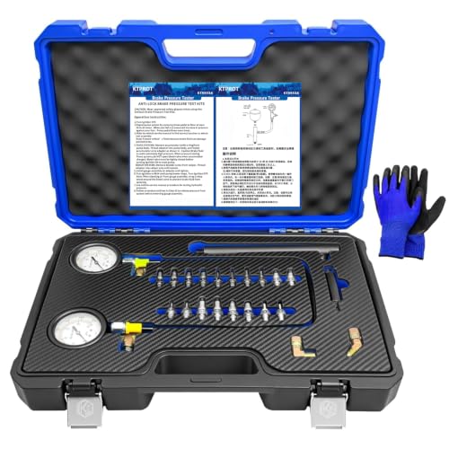 Brake Pressure Tester, Universal Brake Pressure Gauge, 0-3500PSI ABS Hydraulic Oil Pressure Gauge Kit, Brake System Test Diagnostic Tool for Gasoline Car