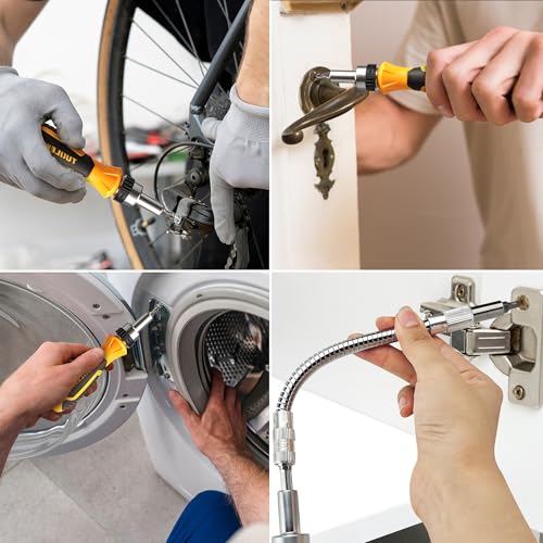 58-Piece Ratcheting Screwdriver Set with Flexible Shaft | Socket & Magnetic Bits - for Bike Repair, Automotive, Household, and DIY Projects - style: 58pcs Ratchet Screwdriver Set