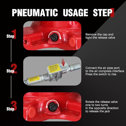 BIG RED TQ20006D-1 Torin Welded Low Profile Pneumatic Hydraulic Car Bottle Jack: Aluminum Alloy Pump and Unique Slow Release Equipment for Auto Repair and House Lift, 20 Ton (40,000 LBs) Capacity, Red - style: 20 Ton(40,000 LBs)-New Lowprofile