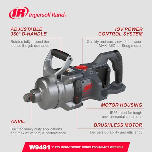Ingersoll Rand W9491 Cordless 1" High-Torque Impact Wrench - size: Standard Anvil, style: Tool Only