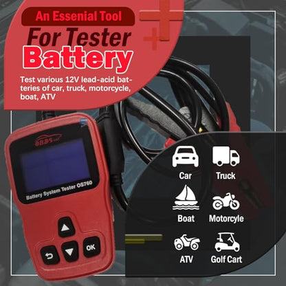 OS760 12V Car Battery Tester Automotive 100-2000 CCA Battery Load Tester Auto Cranking Charging Test Scan Tool Digital Alternator Analyzer