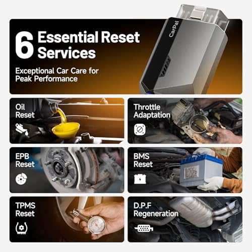 TOPDON Carpal OBD2 Scanner Bluetooth - Scanner for Car,Full Diagnostic Tool | AI-Assisted All System Diagnostic Tool for iOS & Android, Vehicle Health Check, 6 Reset Services, Smog Check, Repair Guide