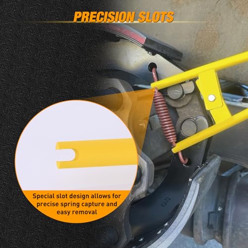 GOOACC Truck Brake Spring Tool LT890 Heavy Duty Truck Brake Spring Slack Adjustable Tool Anchor Pin Spings Installer for Semi Trucks Brake Spring Pliers Air Drum Brake Shoe Spring Tools LTI 890 Yellow - color: Truck Brake Spring Tool Yellow