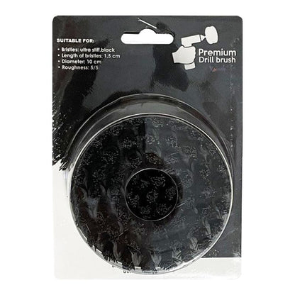 Premium Drill Brush Professional – Ultra-Stiff 4 in Black | Scratch-Free Heavy-Duty Cleaning Brush for Concrete, Brick, Stone, Metal, Masonry, Garage, BBQ Grills, Rust and Construction Tools - color: Black