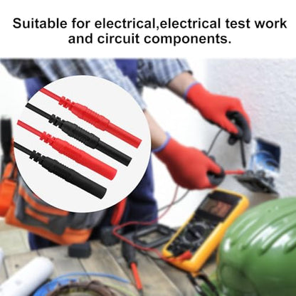 Meter Test Lead Extension Male to Female Connector Multimeter Test Lead 4mm Banana Plug to Jack Extensions Heavy Duty 14AWG Silicone Wires for Professional Electrical Testing - color: 1set male to female