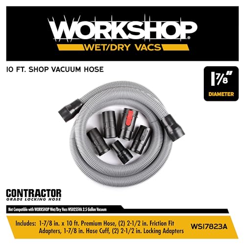 WORKSHOP Wet/Dry Vacs WS17823A 1-7/8-in. x 10-ft. Contractor Vacuum Hose